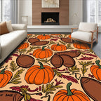 Harvest Pumpkin Leaf Autumn Rug