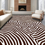 Organic Brown and White Swirl Rug