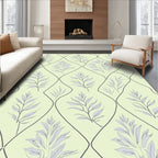 Pale Green Leafy Vine Lattice Rug