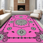 Bright Pink Medallion Floral Composition Rug
