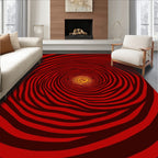 Crimson Yellow Swirl Vortex Rug