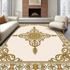 Ancient Gold Floral Medallion Border Rug