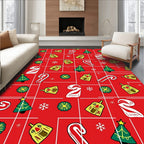 Red Festive Christmas Tree Candy Cane Rug
