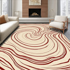 Crimson Swirl Agate Abstract Rug