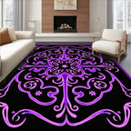 Vibrant Purple Ornamental Symmetry Rug