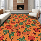 Autumn Harvest Pumpkin Tomato Arrangement Rug