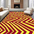 Crimson Yellow Jagged Chevron Stripes Rug