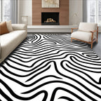 Bold Black And White Organic Stripes Rug
