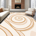 Golden Swirl Abstract Wave Rug