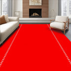 Bold Red White Spiral Stripe Rug