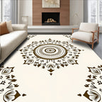 Brown Ethnic Mandala Floral Accent Rug