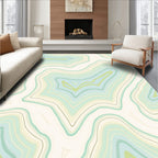 Soft Aqua and Lime Agate Layers Rug