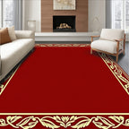 Crimson Red Floral Border Rug