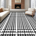 Monochrome Geometric Weave Rug