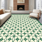 Emerald Floral Lattice With Stars Rug