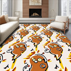 Whimsical Brown Character Abstract Repeating Rug
