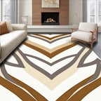Brown Taupe Geometric Chevron Rug