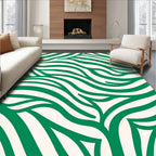 Bold Emerald Green Wavy Stripe Rug