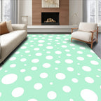 Mint Green White Polka Dot Rug