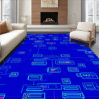 Neon Abstract Circuit Board Rug