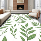 Green Leafy Branch Arrangement Rug