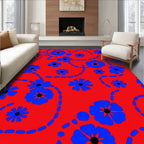 Vibrant Blue Floral Trails Rug