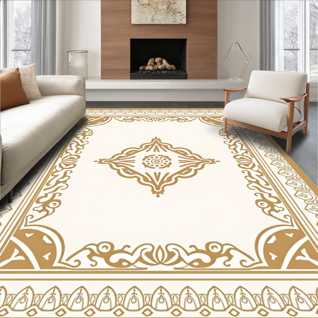Oriental Gold Center Medallion Ivory Rug