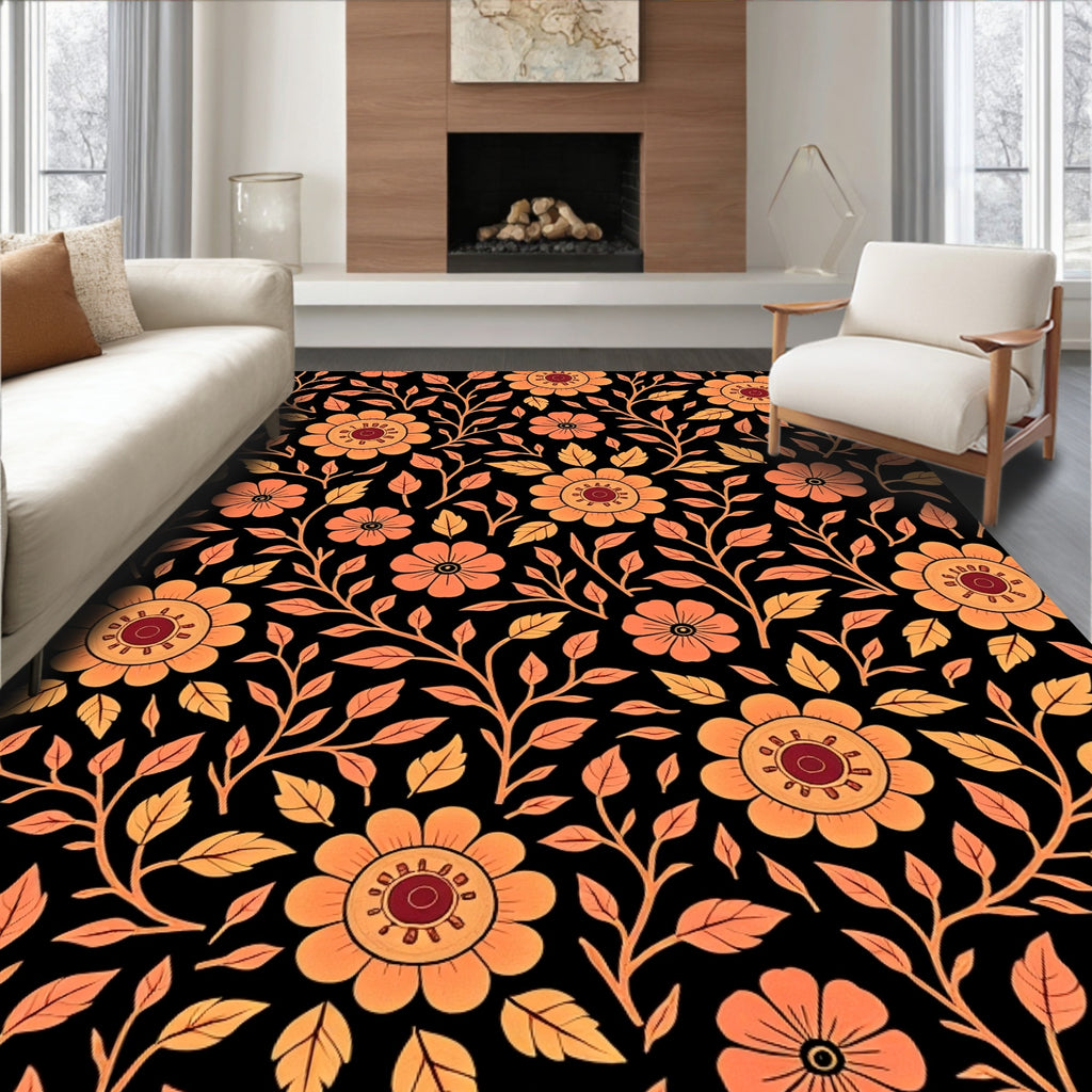 Autumn Harvest Floral Vine Rug