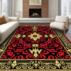 Bold Red Yellow Floral Jacobean Rug