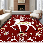 Victorian Red Deer Snowflake Border Rug