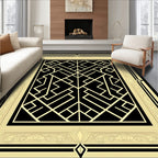 Bold Gold Geometric Art Deco Rug