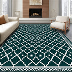 Emerald Lattice Starburst Rug