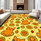 Orange Cats And Citrus Rounds Rug