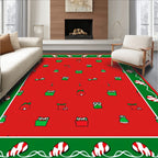 Red And Green Festive Gift Collage Rug