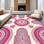 Crimson Mandala Concentric Medallion Rug