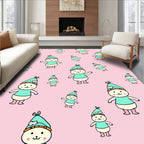 Cute Aqua Bunny Gnome Scatter Rug