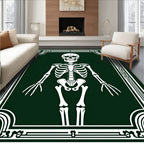 Dark Green White Skeleton Emblem Rug