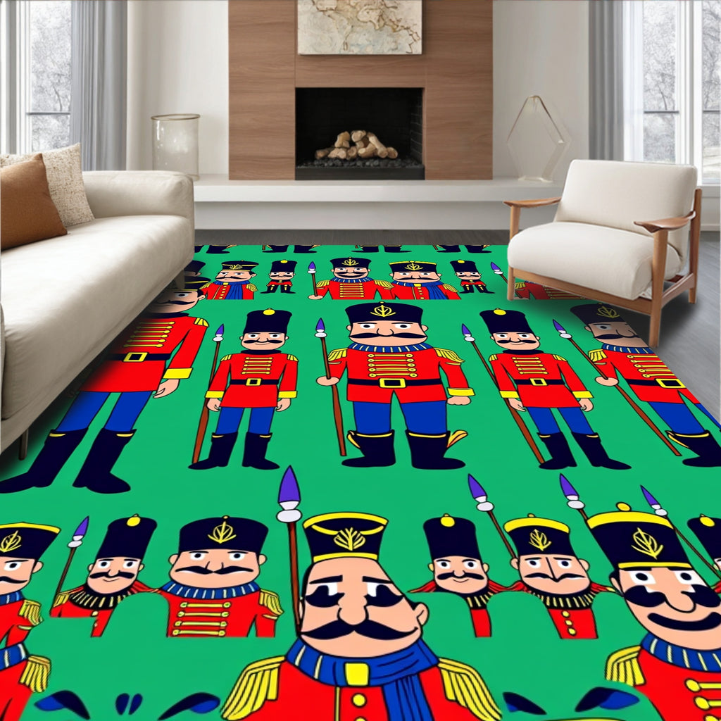 Red Guard Soldier Repeating Pattern Rug