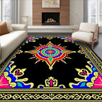 Bold Geometric Starburst Medallion Rug