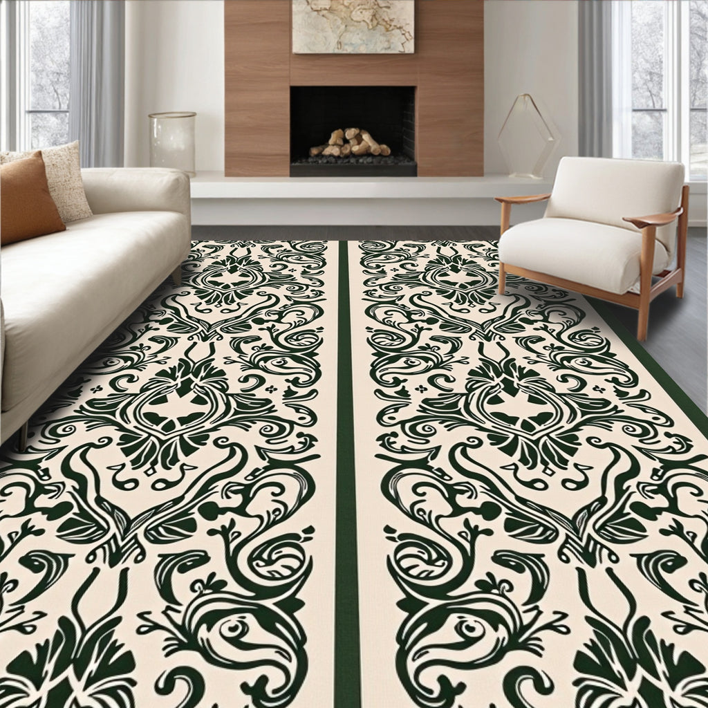 Gothic Victorian Flourish Scrollwork Rug