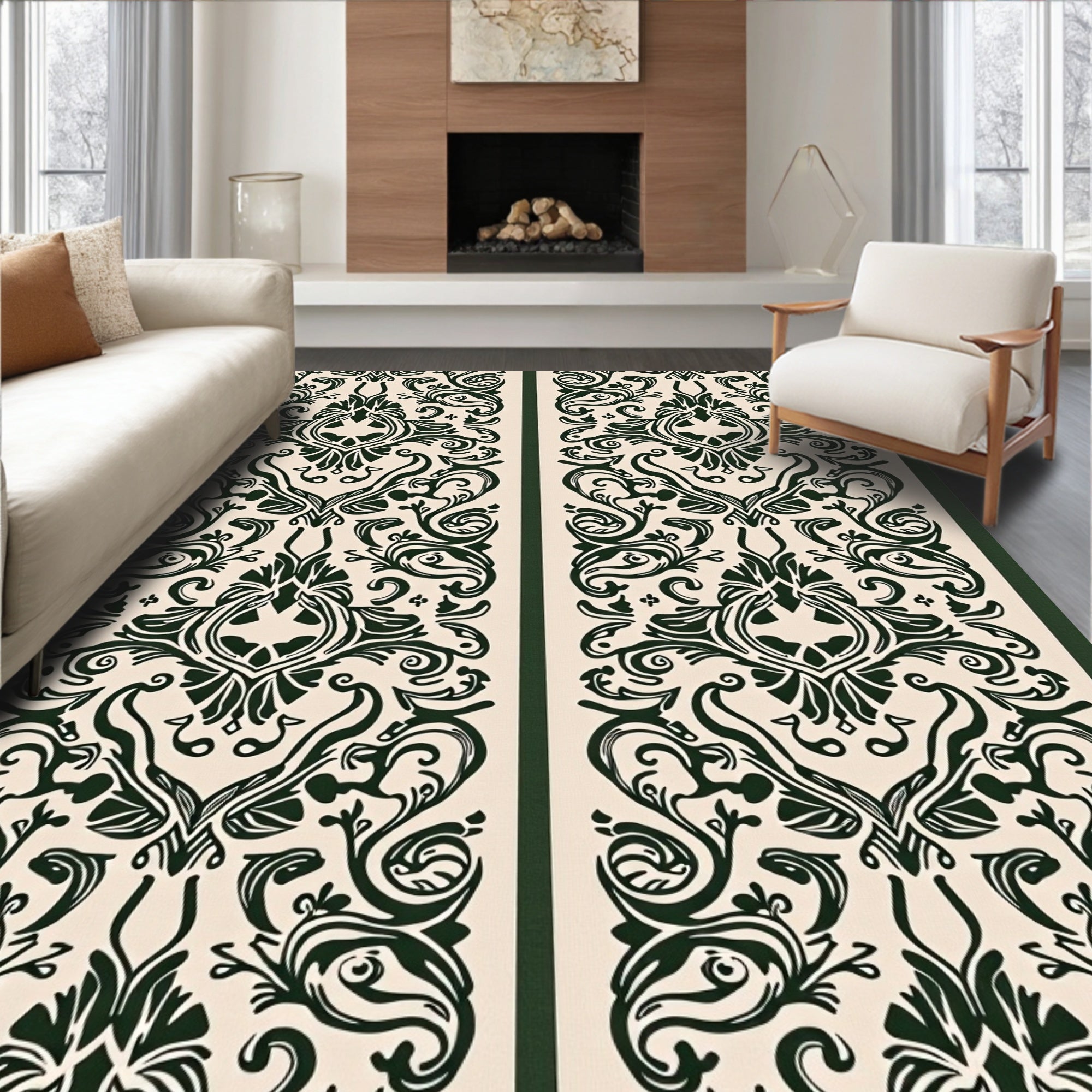 Gothic Victorian Flourish Scrollwork Rug