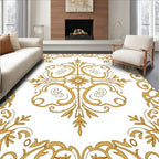 Golden Flourish Central Medallion Border Rug