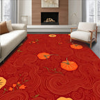 Autumn Swirl Pumpkin Collage Rug