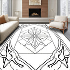 Geometric Starburst Framed Art Rug