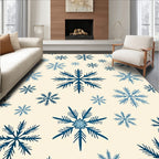 Navy Blue Snowflake Scatter Rug