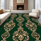 Emerald Gold Ornate Scroll Rug