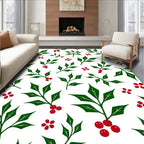 Festive Holly Berry Garland Rug