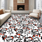 Abstract Skull And Bones Collage Rug