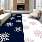 Navy White Snowflake Duo Rug
