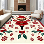 Whimsical Red Gnome Floral Holly Rug